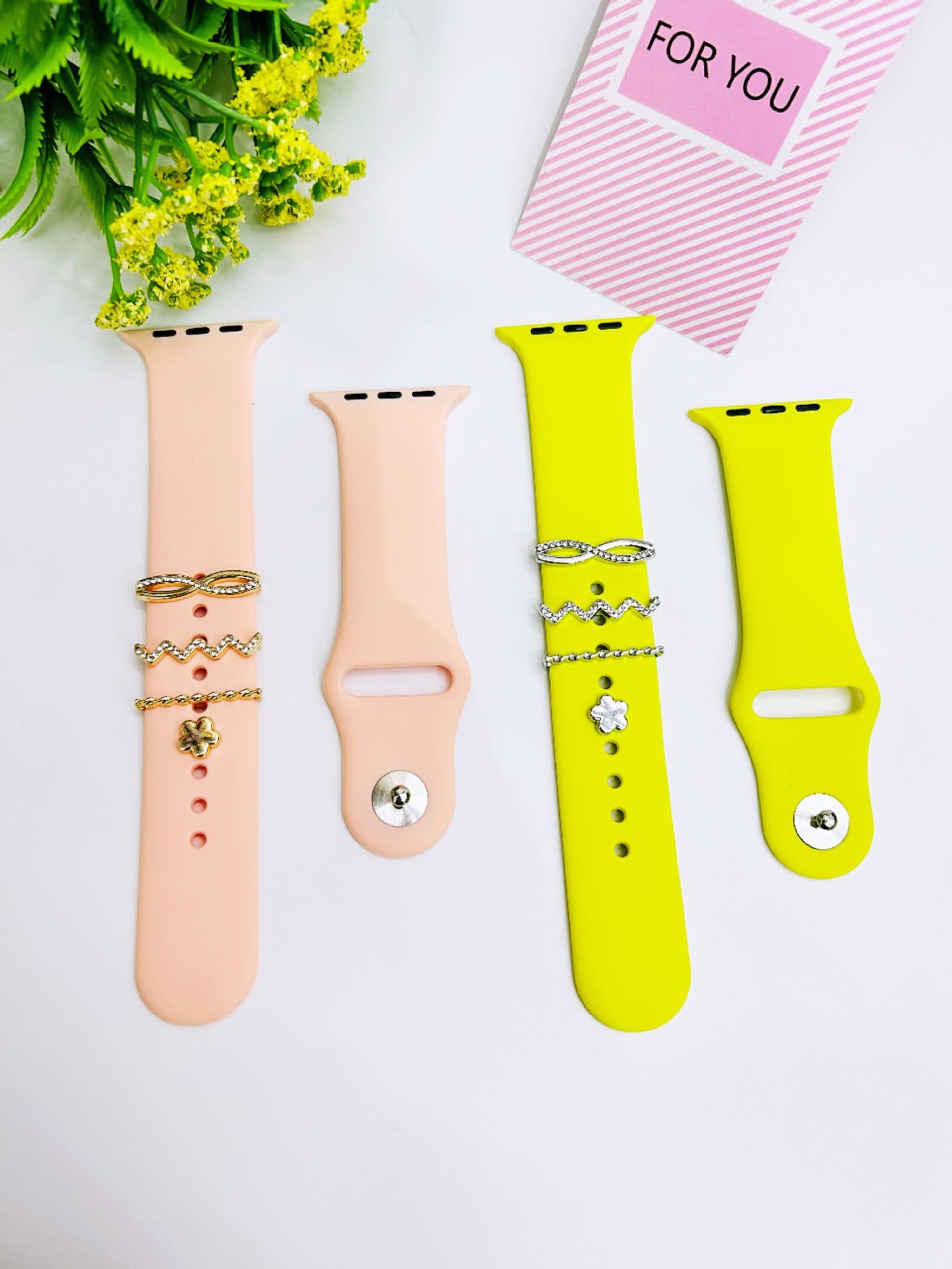 Wholesale Olive Branch Band Charm Set Gold Alloy Four Piece Fashion Accessory For Boutique Resale