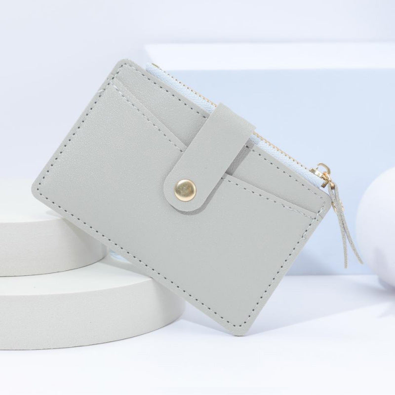 Wholesale PU Leather Multi Slot Zipper Card Wallet Black Fashion Accessory For Women