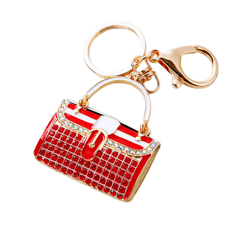 Wholesale Diamond Striped Small Shoulder Bag Metal Keychain ACC-KC-RuiYuan012