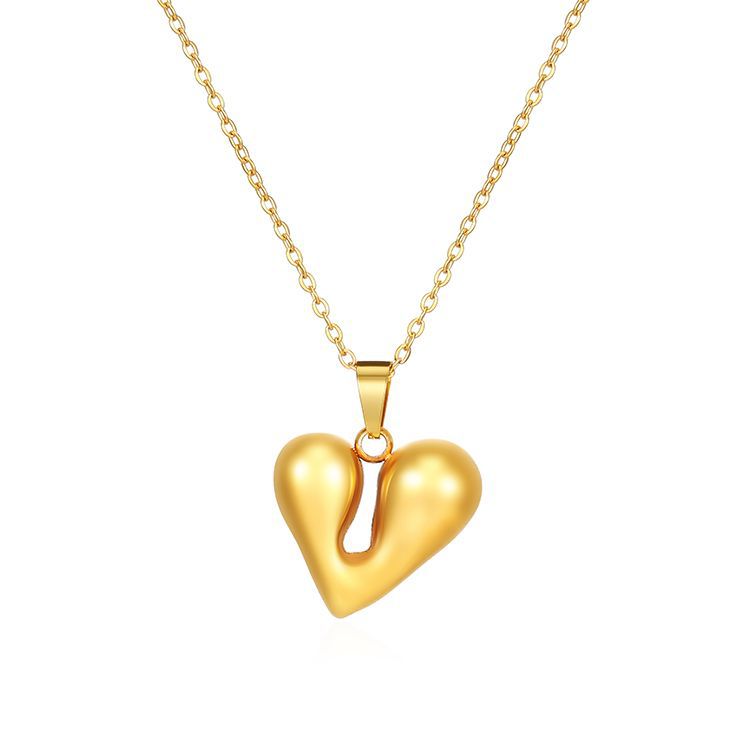 Wholesale 18K Gold Stainless Steel Heart Necklaces Earrings ACC-NE-MuShan001