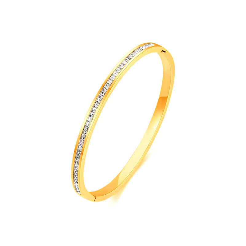 Wholesale Titanium Steel Square Diamond Small Waist Bracelet Stacked Bracelet