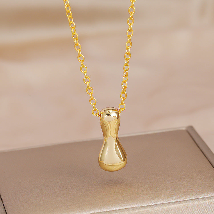 Wholesale Brass Glow Balloon Bubble Cute Chubby 26 English silver Letter Pendant Necklace