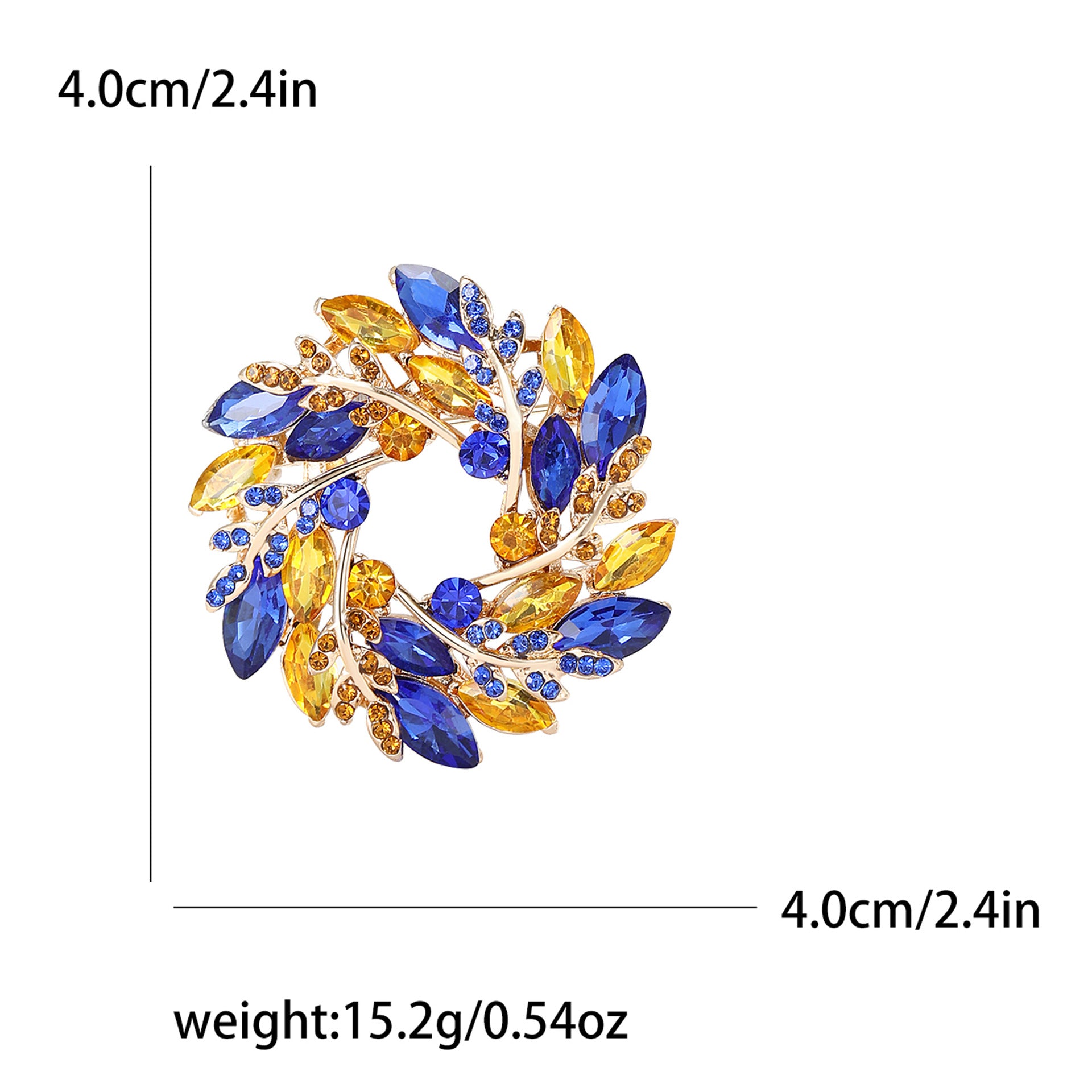 Wholesale Stylish Alloy Rhinestone Wheat Ear Wreath Brooch Pin For Women Suit Coat Jewelry Accessory