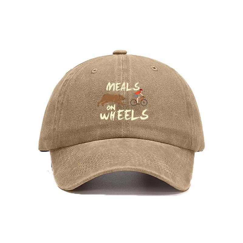 Wholesale retro washed hat printed animal wild bear icon baseball cap