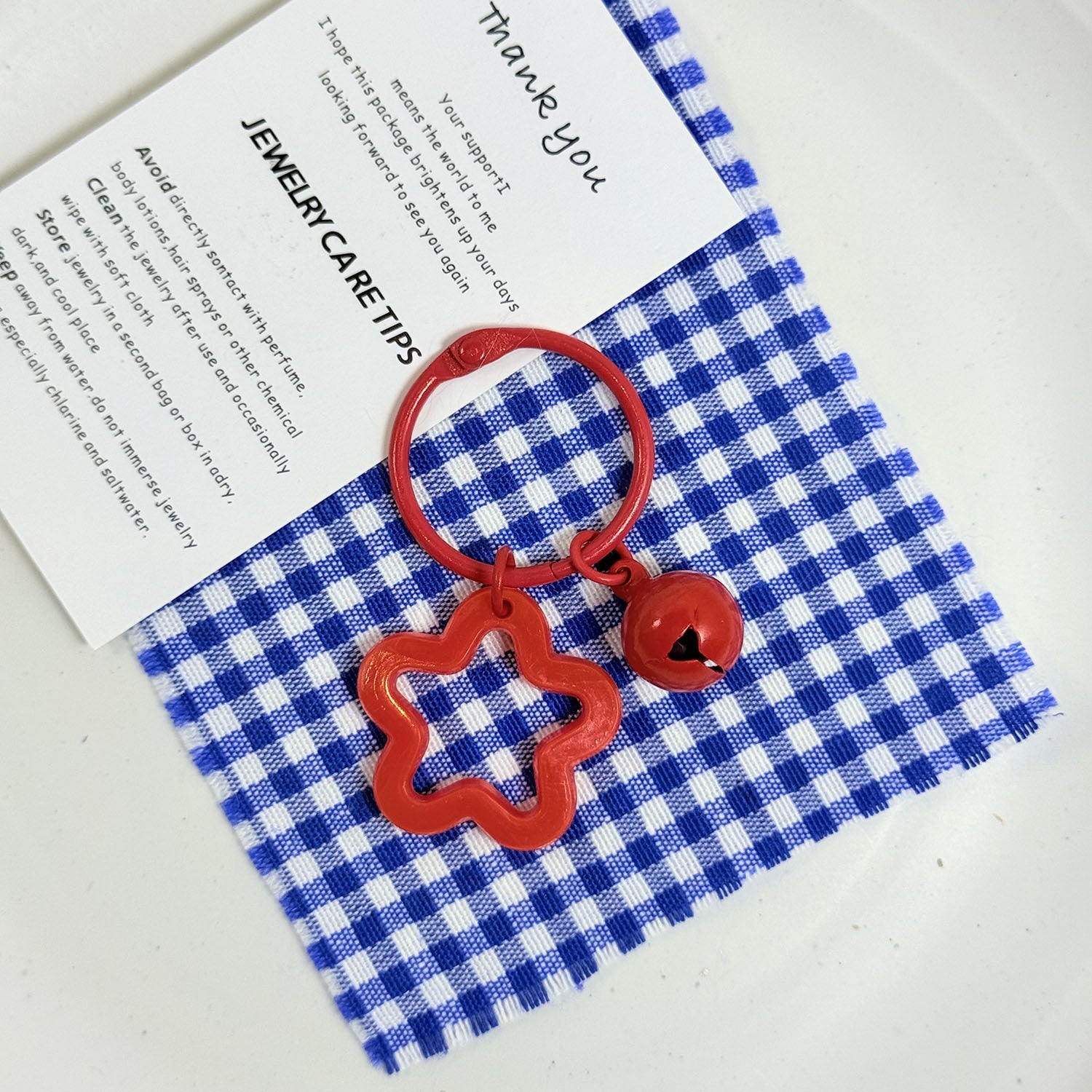 Wholesale Cartoon Star Bell Keychain Cute Pendant Bag Charm Plastic Resin Gift