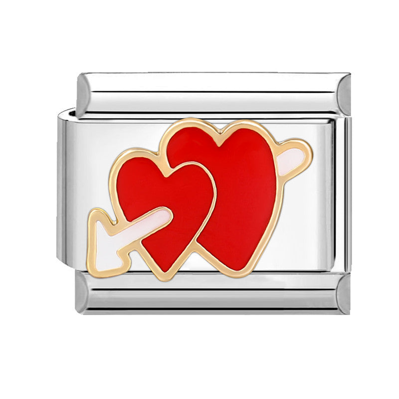 Wholesale Italian Charm Bracelet 9mm DIY Splicing Red Series Titanium Steel Composable Bracelet