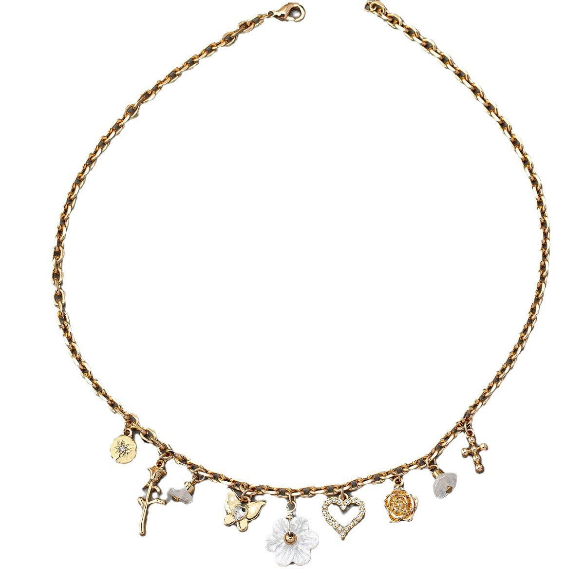 Wholesale  flower pendant necklace exaggerated clavicle chain