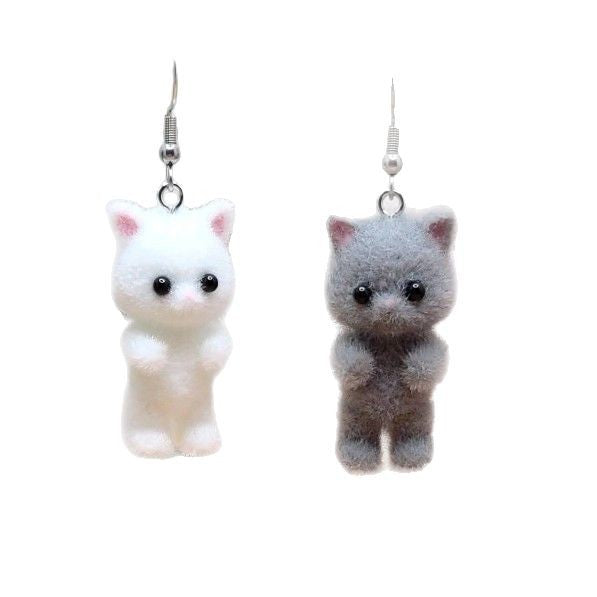 Wholesale  cartoon three-dimensional cat earrings
