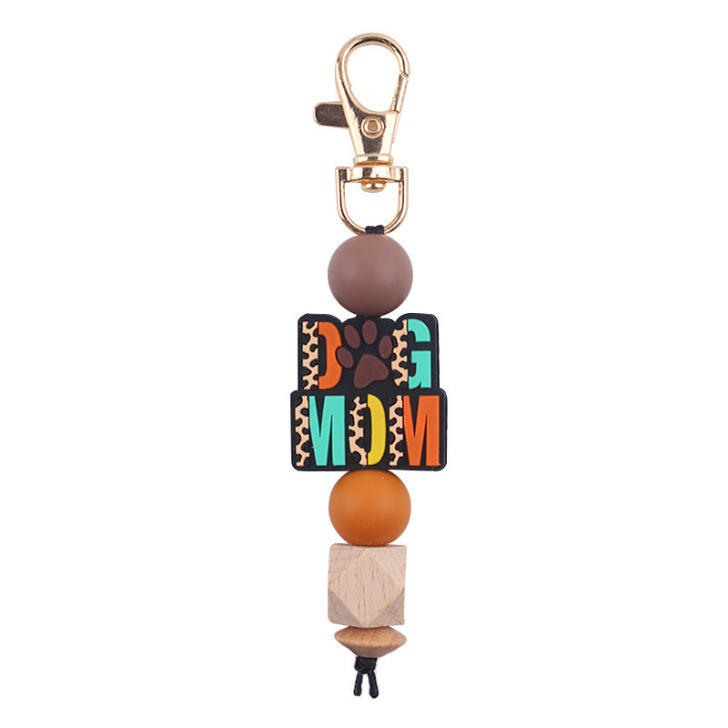 Wholesale MaMa Silicone Beaded Keychain Mother's Day Creative Keychain ACC-KC-GuangTian069