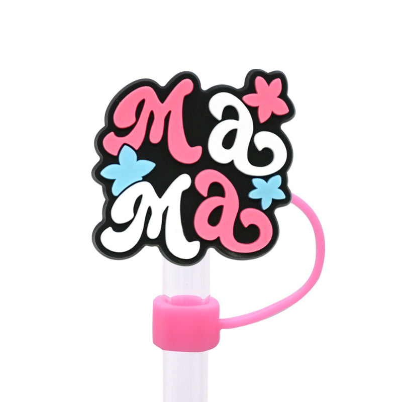 Wholesale Random 100pcs Mother's Day Straw Cover 10MM Straw Tube Cap