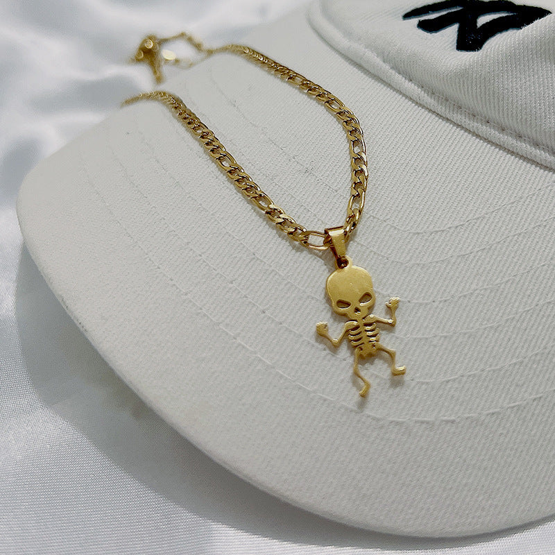 Wholesale Halloween Ghost Skull Pendant Stainless Steel Necklaces ACC-NE-Youbi007