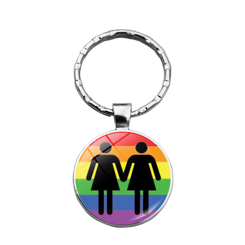 Wholesale Iridescent Gay Pride Metal Keychains