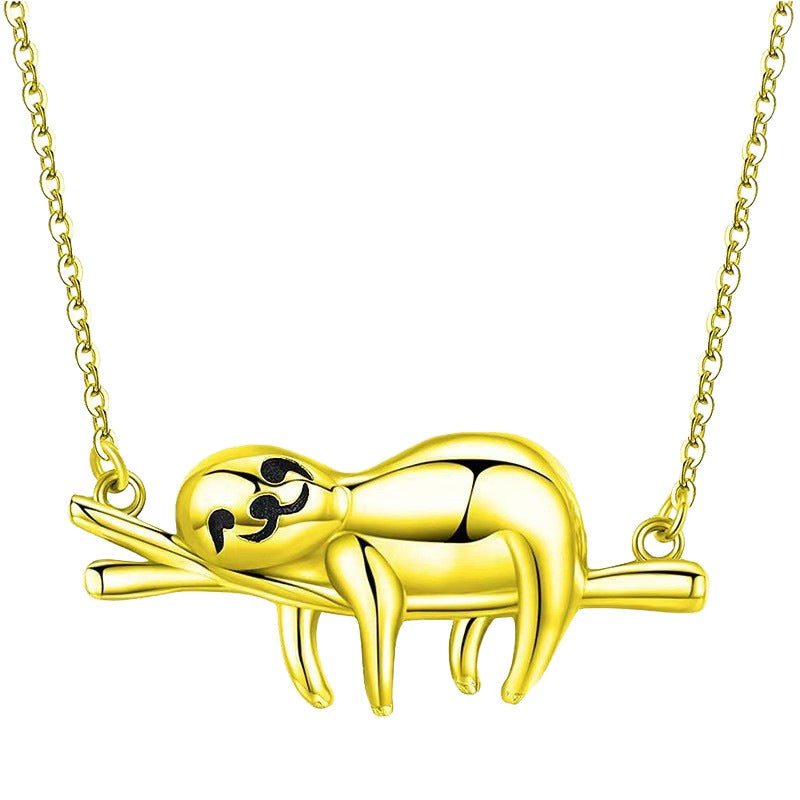Wholesale  Cute Cartoon Little Sloth Pendant Necklace
