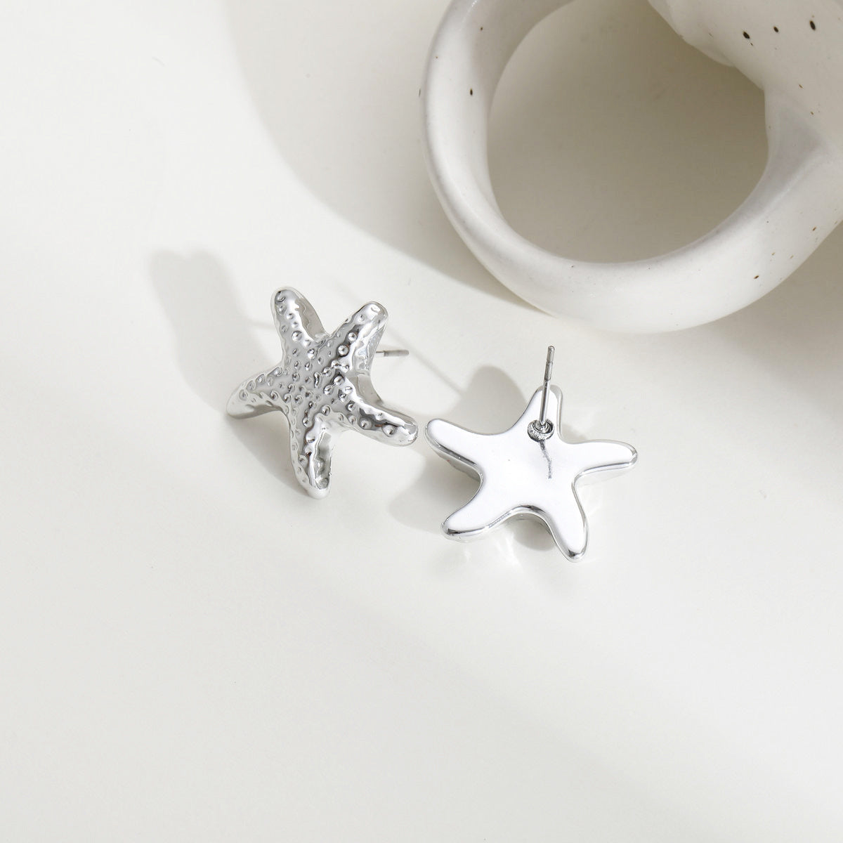 Wholesale Starfish Shell Earrings Mixed Materials Electroplating Jewelry Accessory