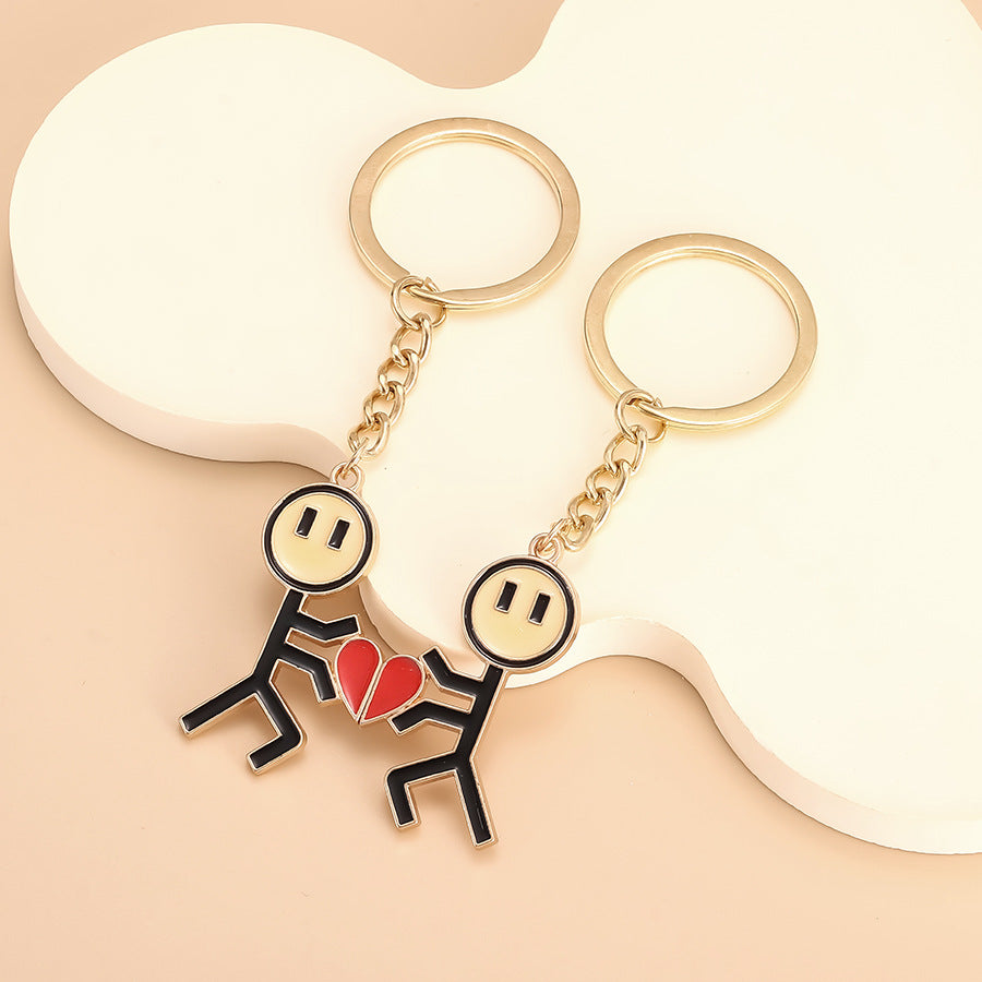 Wholesale  love stitching Stickman couple's funny magnetic necklace