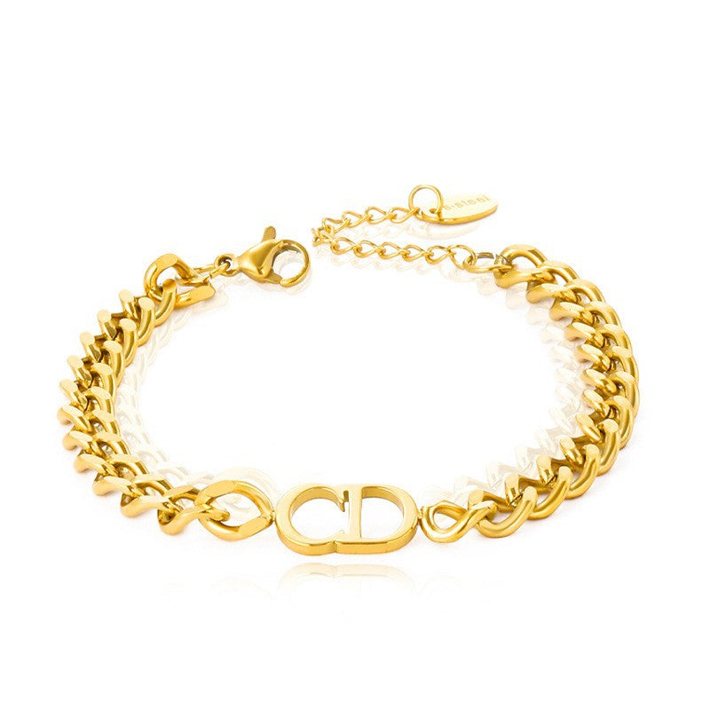 Wholesale  titanium steel jewelry set CD necklace bracelet ring