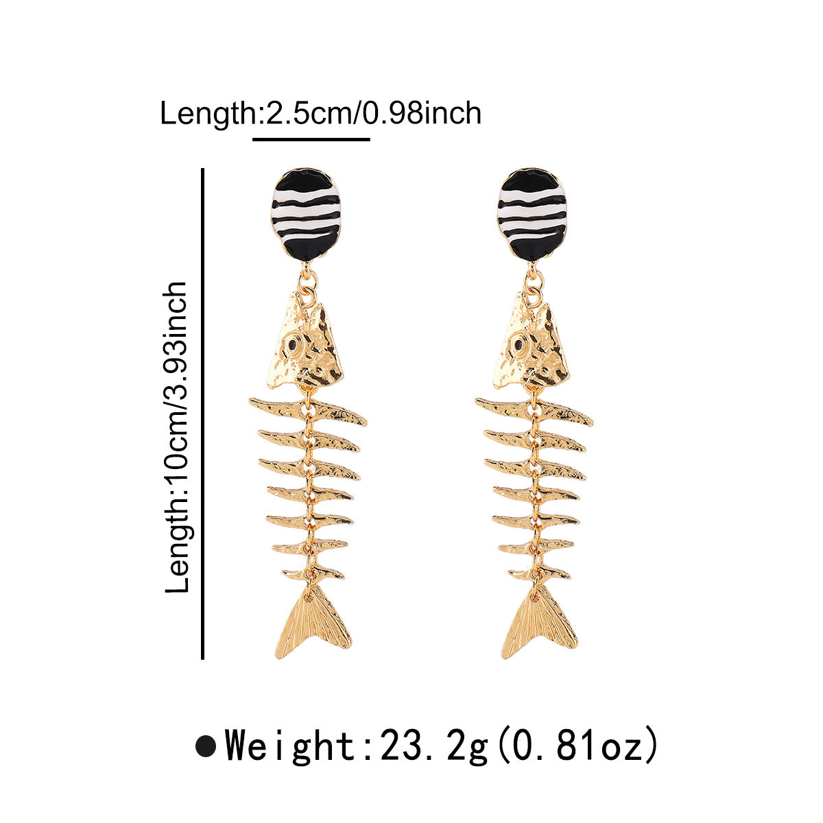 Wholesale classic retro exaggerated fishbone alloy oil drop earrings