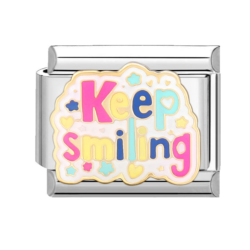 Wholesale  Italian Charm Bracelet 9mm DIY Splicing Removable Orange Holiday Collection Titanium Steel  Composable Bracelet