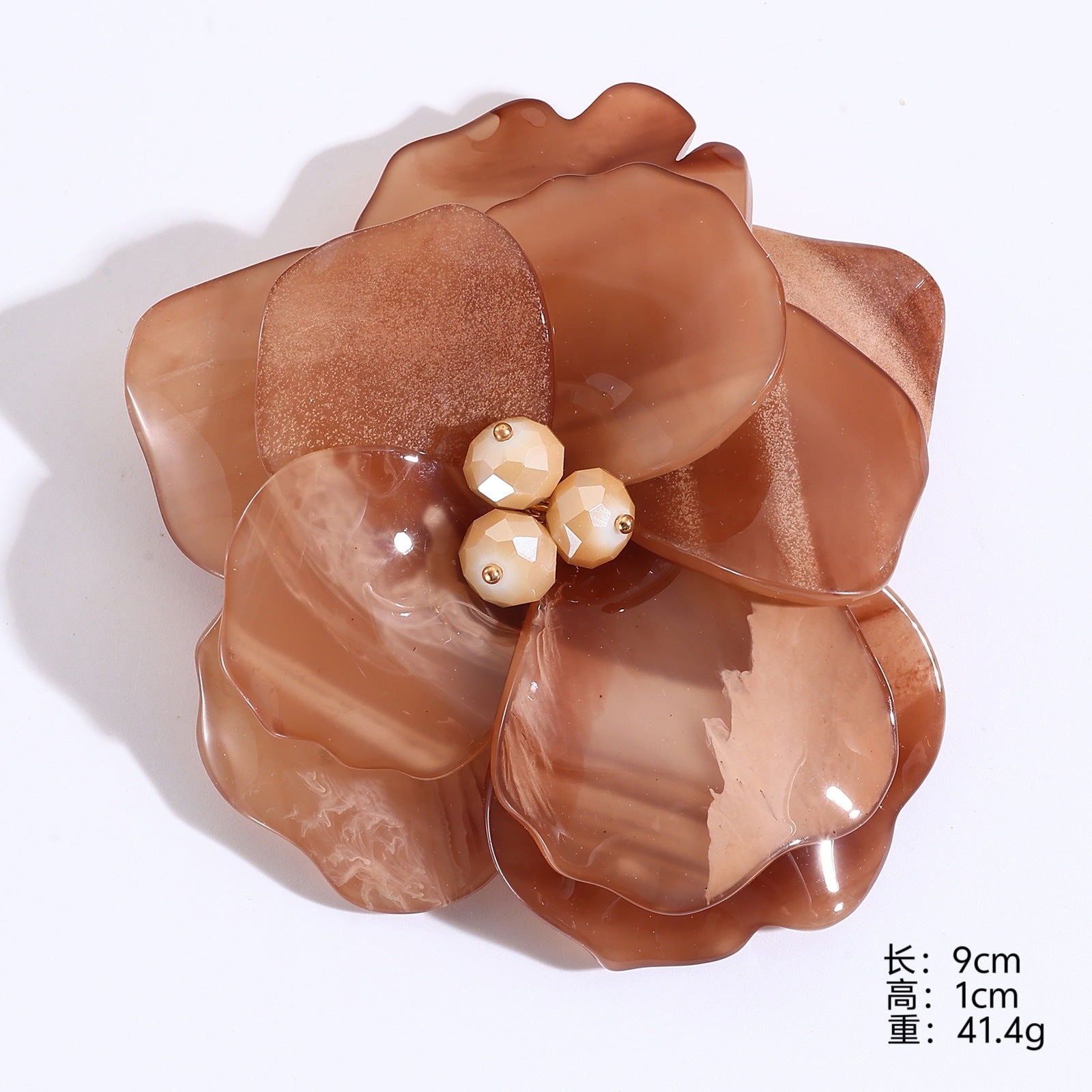 Wholesale Vintage Blue Flower Acrylic Brooch Handmade Women' s Pin Jewelry Accessory
