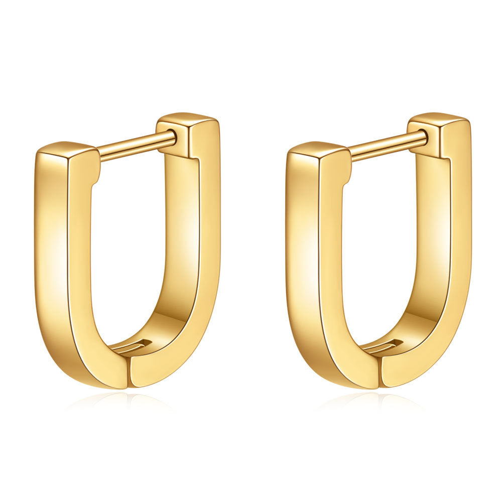 Wholesale 18K Golden U-shaped Earrings Geometric Stainless Steel Fashion Earrings