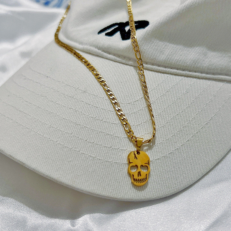 Wholesale Halloween Ghost Skull Pendant Stainless Steel Necklaces ACC-NE-Youbi007
