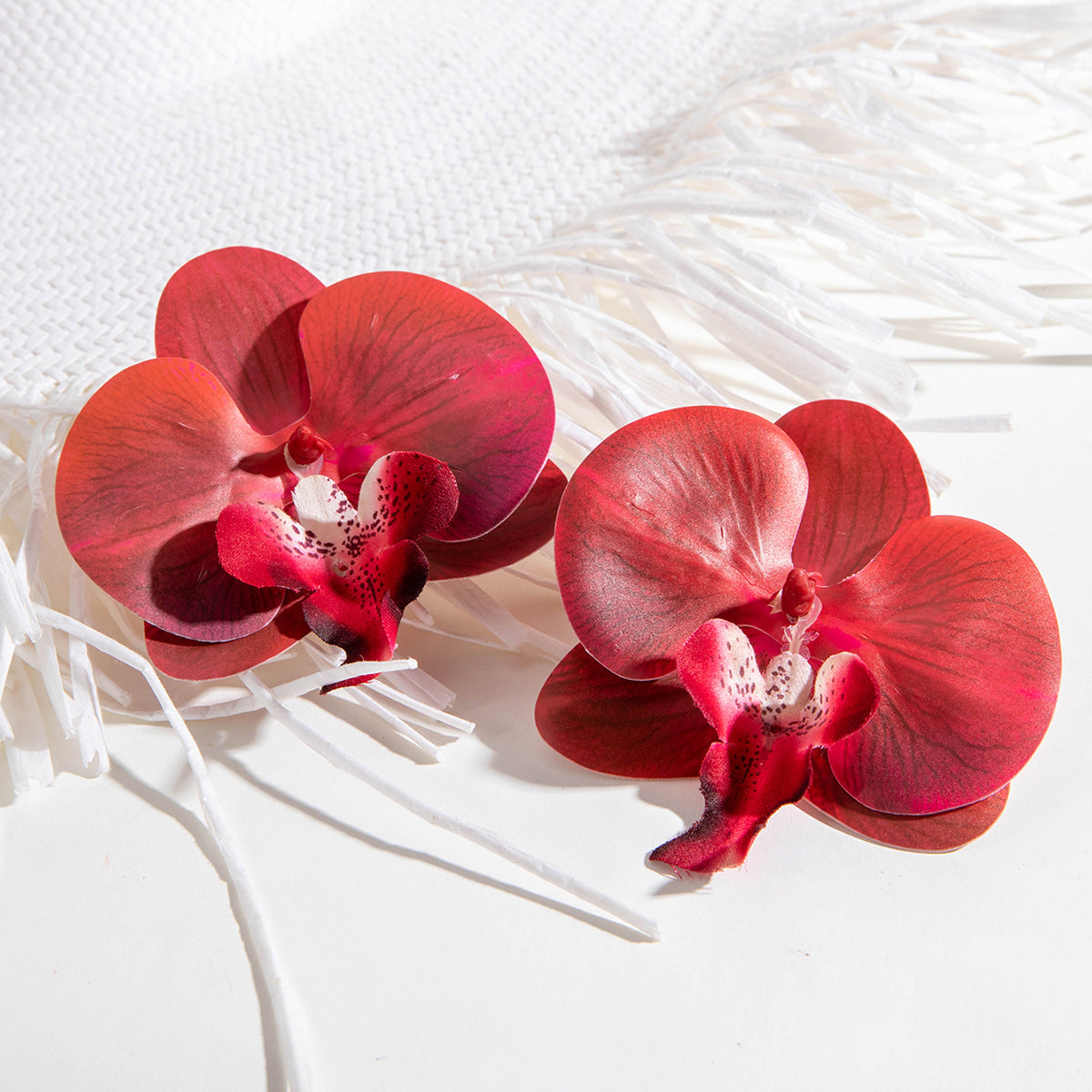 Wholesale three-dimensional color big butterfly orchid earrings