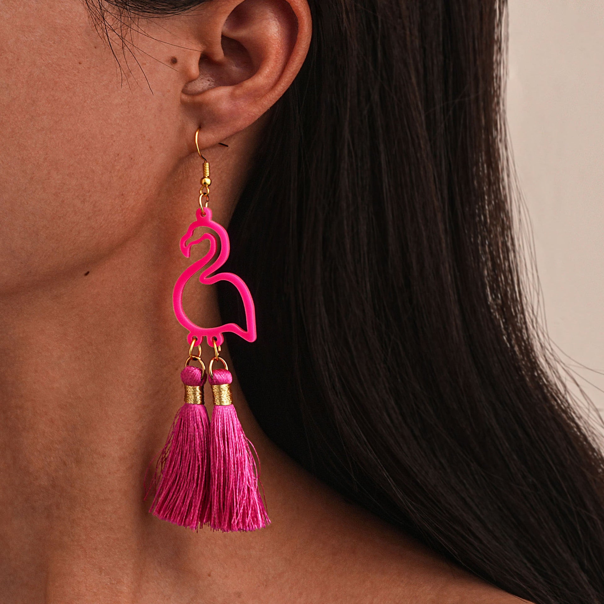 Wholesale  acrylic earrings  hollow swan tassel earrings