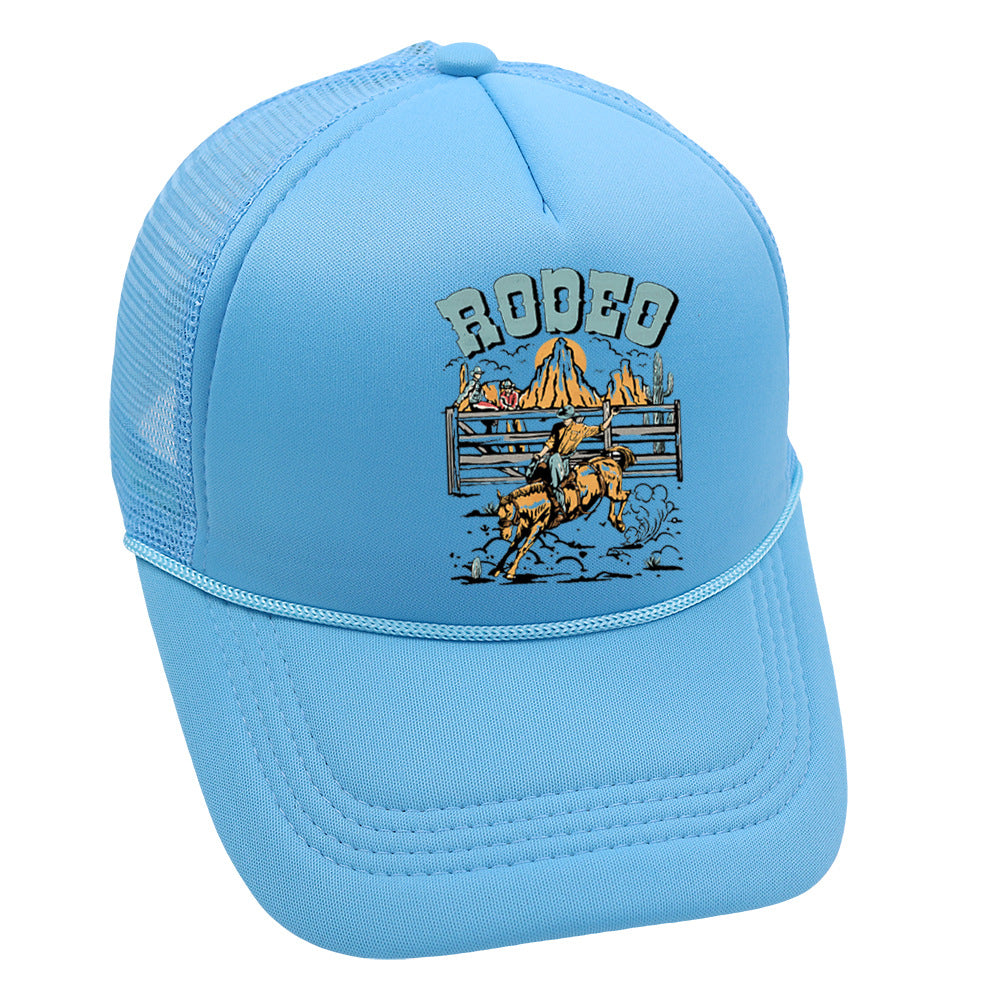 Wholesale Trucker Hat Cowboy Baseball Cap Casual Printed Sponge Mesh Hat ACC-HT-HaiPu016