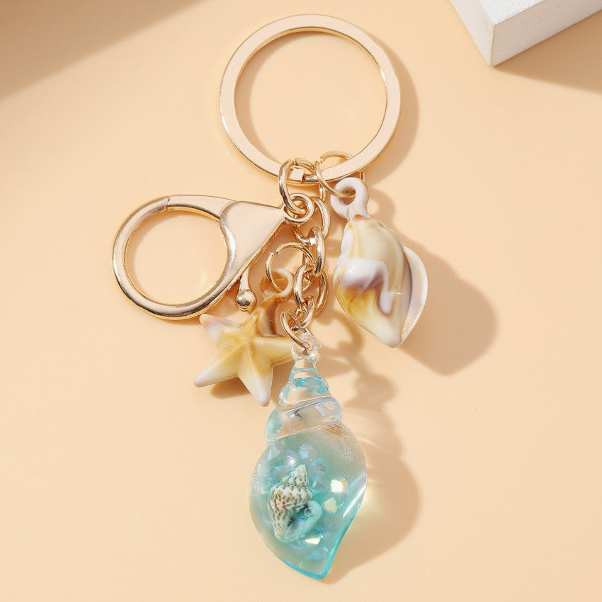 Wholesale Acrylic Glow-in-the-Dark Seashell Keychain Decorative Car Bag Charm Gift