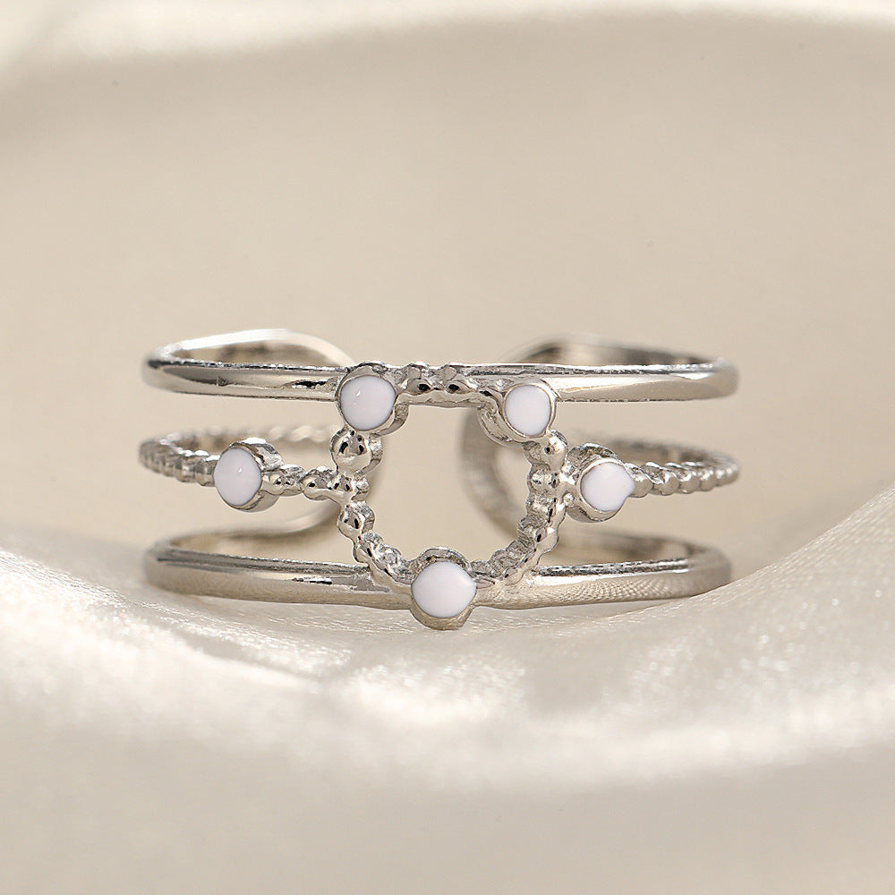 Wholesale Stainless Steel Micro Inlaid Zircon Loose Rings ACC-RS-TaiMei003