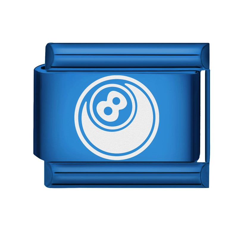 Wholesale Italian Charm Bracelet 9mm DIY Splicing Blue Series Stainless Steel Composable Bracelet