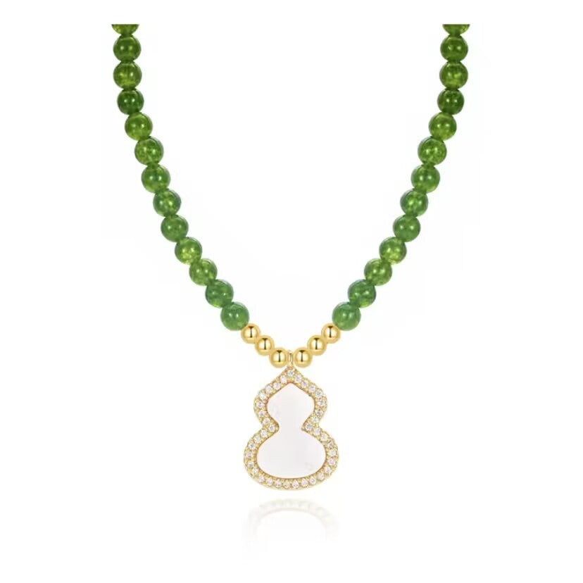 Wholesale  green chalcedony beaded necklace