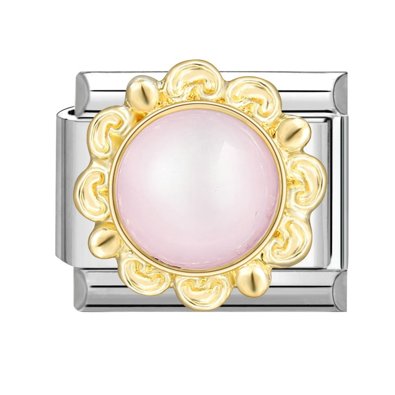 Wholesale Italian Charm Bracelet 9mm DIY Splicing Removable Stainless Steel Diamond Patch Composable Bracelet