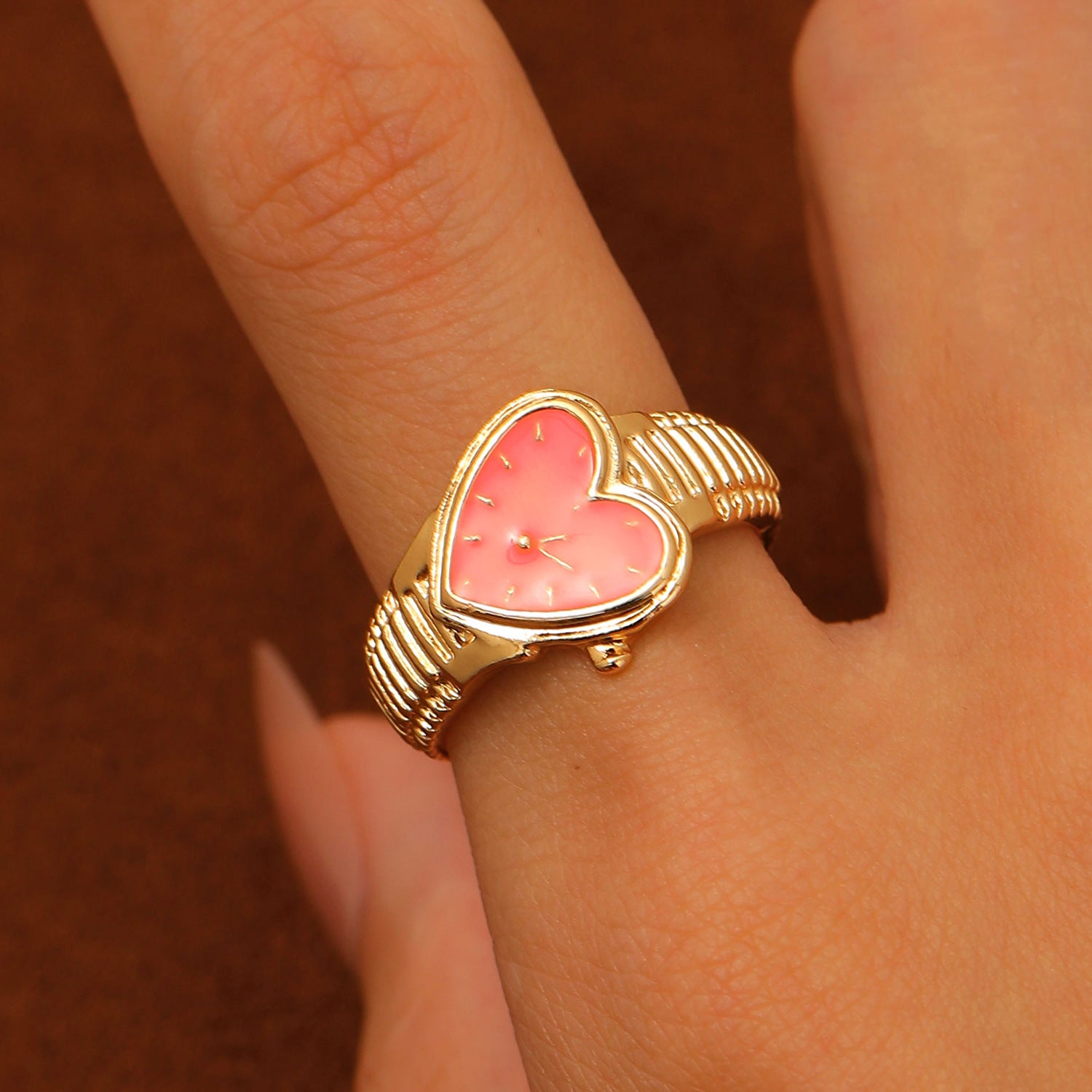 Wholesale love open Small Gold Watch Couple  Ring