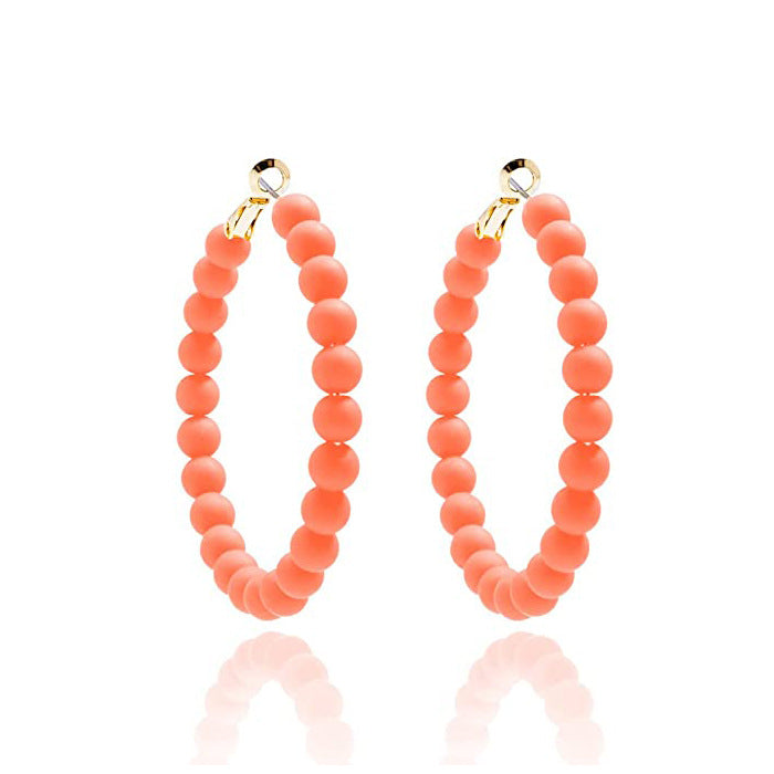 Wholesale Summer Colorful Acrylic Beads Round Earrings Bohemian Stud Earrings ACC-ES-Yunh001