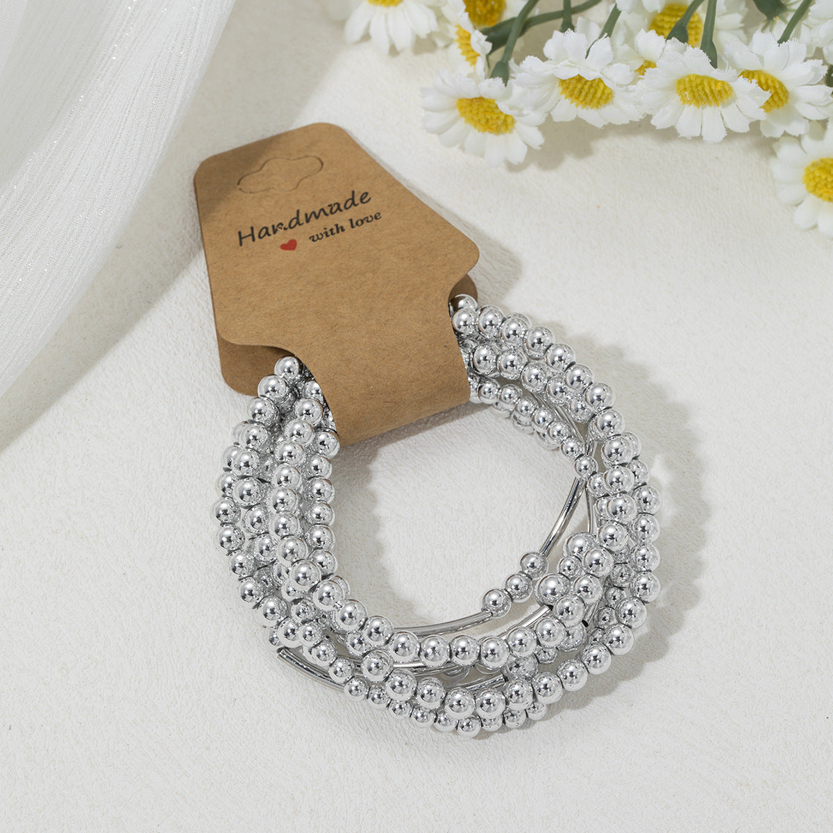 Wholesale Beaded Curved Tube Beads Elastic  Bracelet
