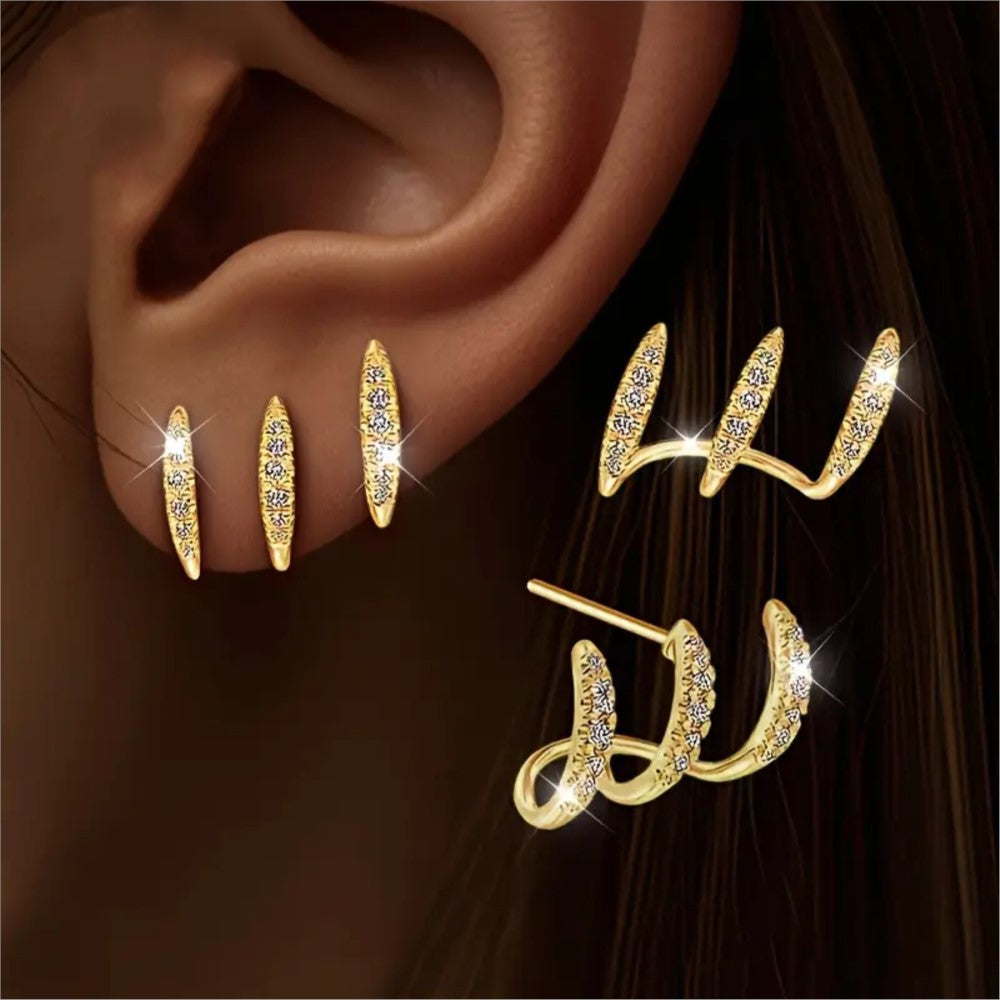 Wholesale Geometric Alloy Electroplated Earrings for Women Fashion Accessory,  Boutique Resale
