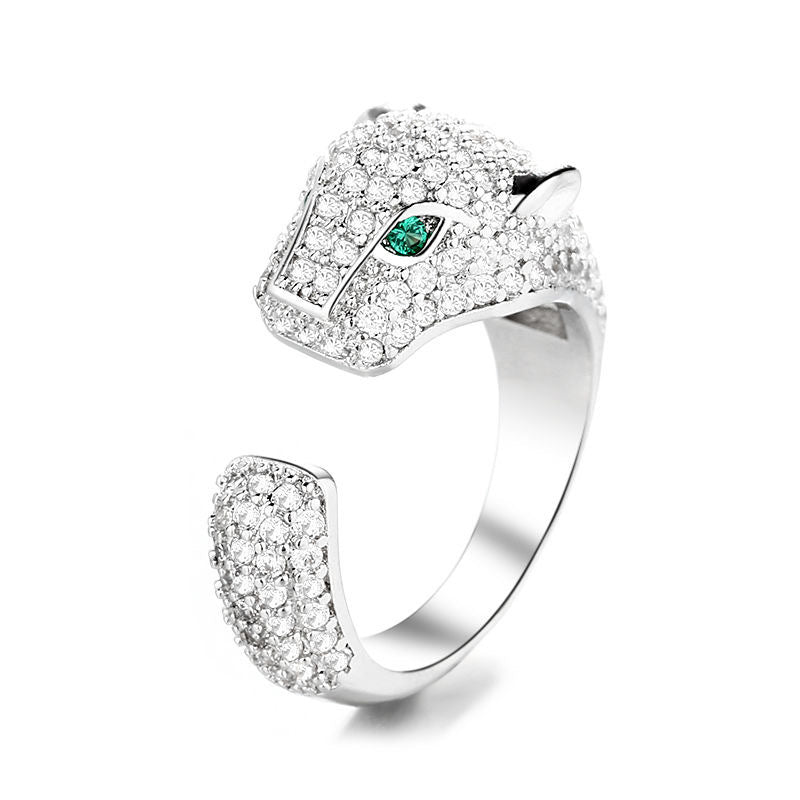 Wholesale Simple Geometric Open Ring Micro-inlaid Full Diamond Zircon Personality Open Ring