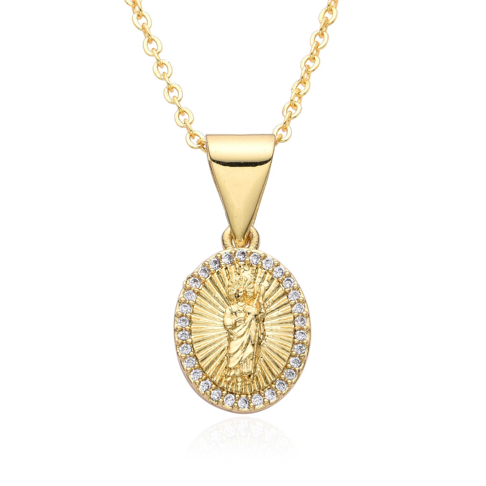 Wholesale Copper Micro Inlay Zircon Pendant Necklace