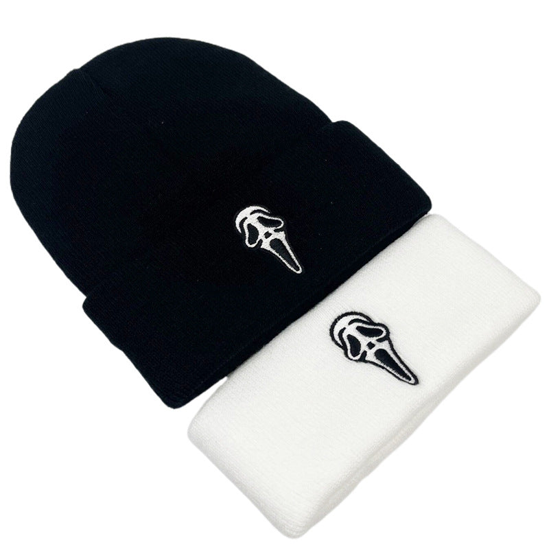 Wholesale  Horror Skull Embroidered Knitted Hat