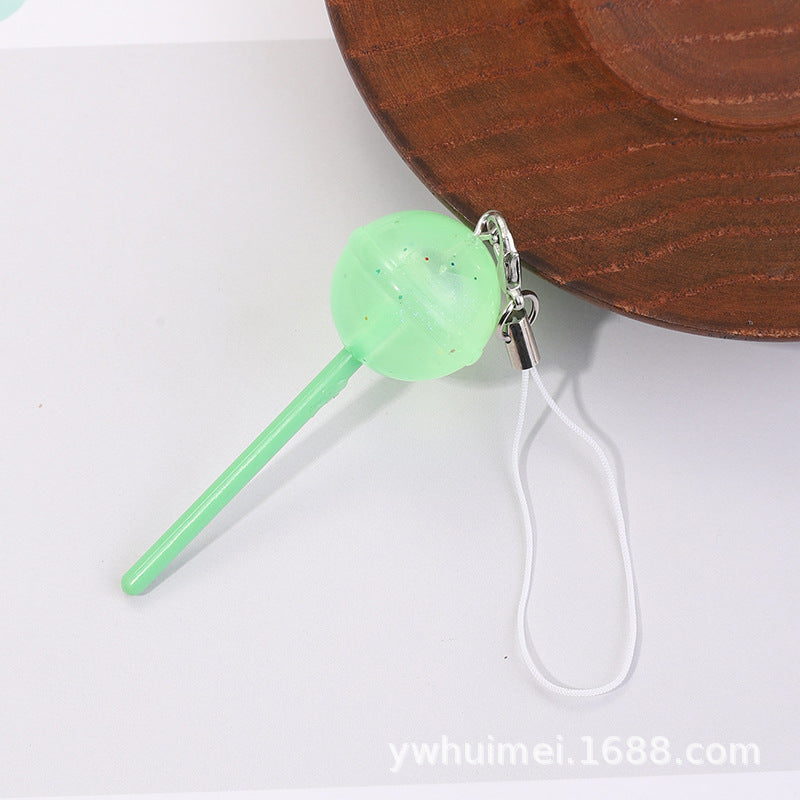 Wholesale Luminous Lollipop Candy Phone Chain Keychain