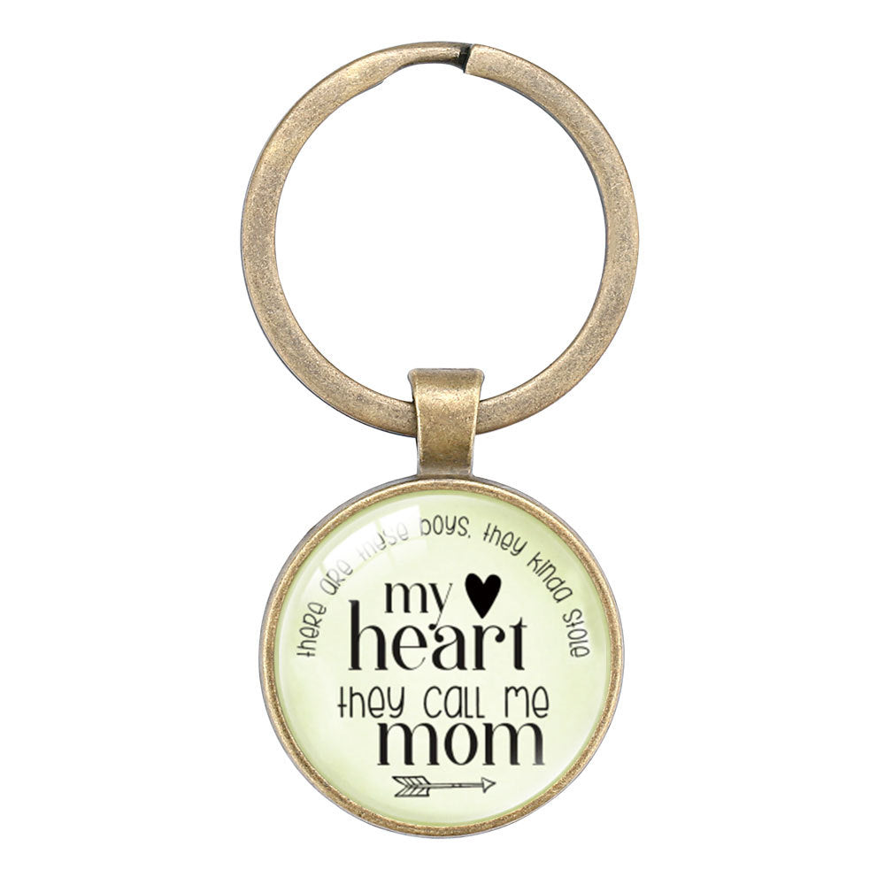 Wholesale Keyring Mom Mother' s Day Glass Keychain