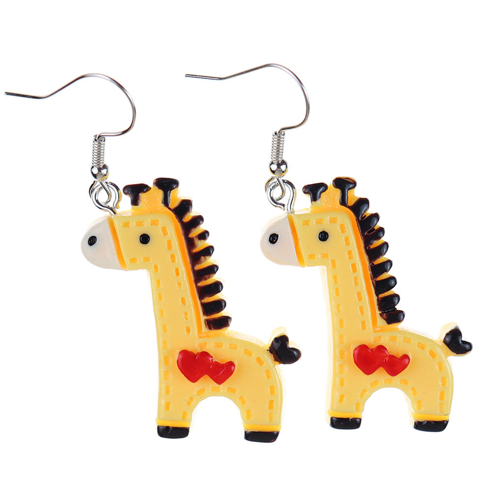 Wholesale fun cute cartoon animal pony earrings