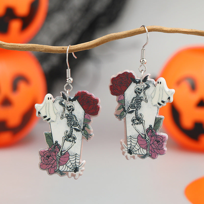 Wholesale Halloween Funny Beauty Ghost Earrings ACC-ES-Haoc010