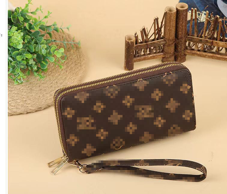 Wholesale Double Zipper Printed Large Capacity Wallet ACC-WT-HuaNG002