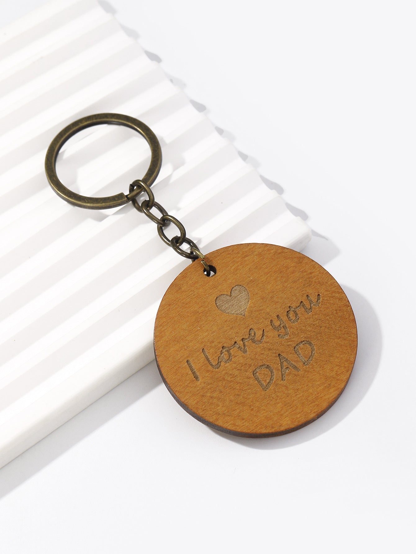 Wholesale I LOVE DAD I LOVE MOM Mother's Day Father's Day Wooden Keychain ACC-KC-RongR036