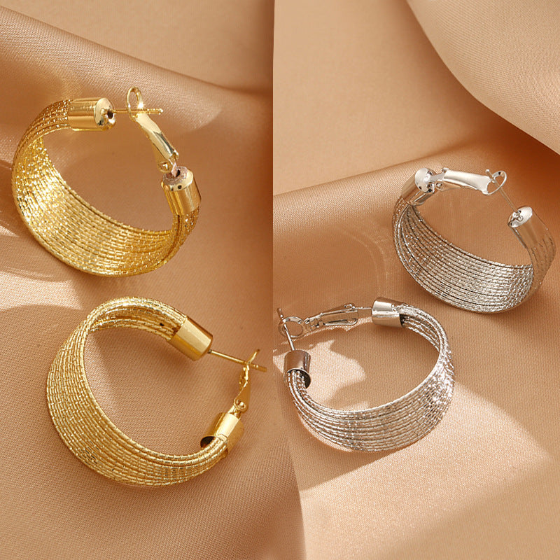 Wholesale  Exaggerated Gold Earrings Multi-layer Circle Earrings