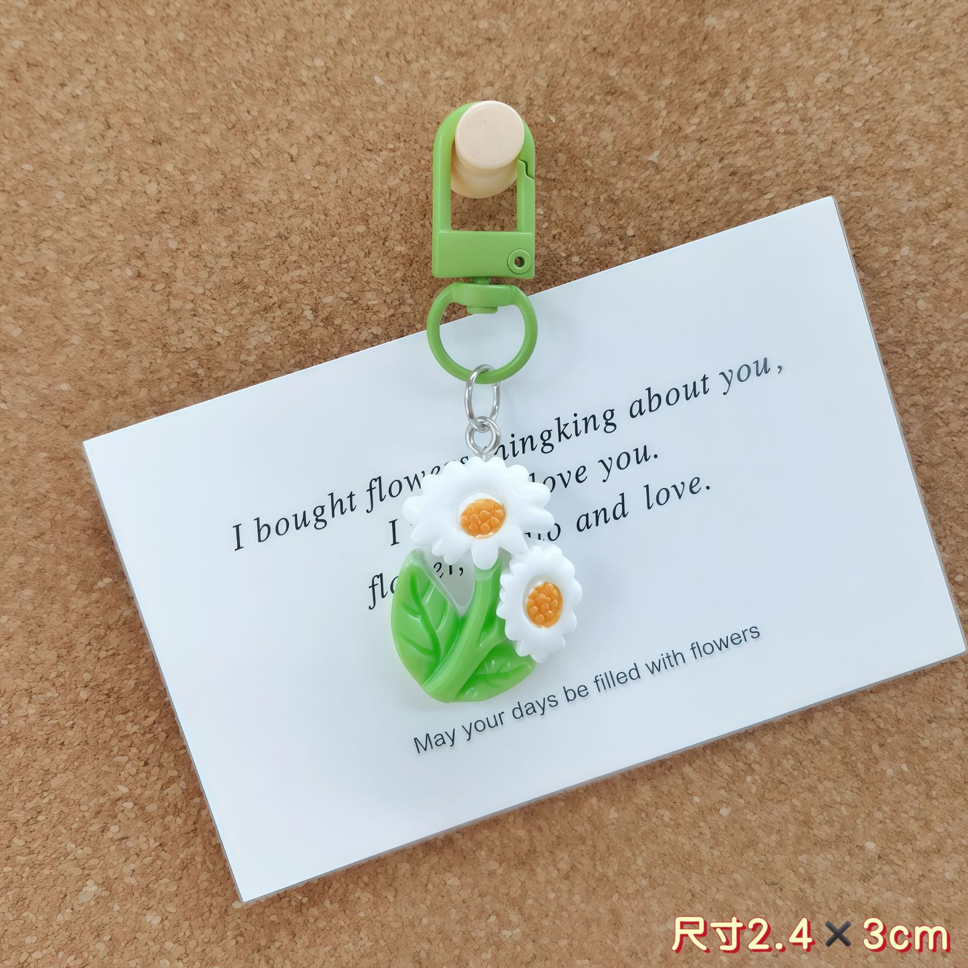 Wholesale Cartoon  Tulip Flower Keychain Bag Pendant Plastic Resin Gift for Couple