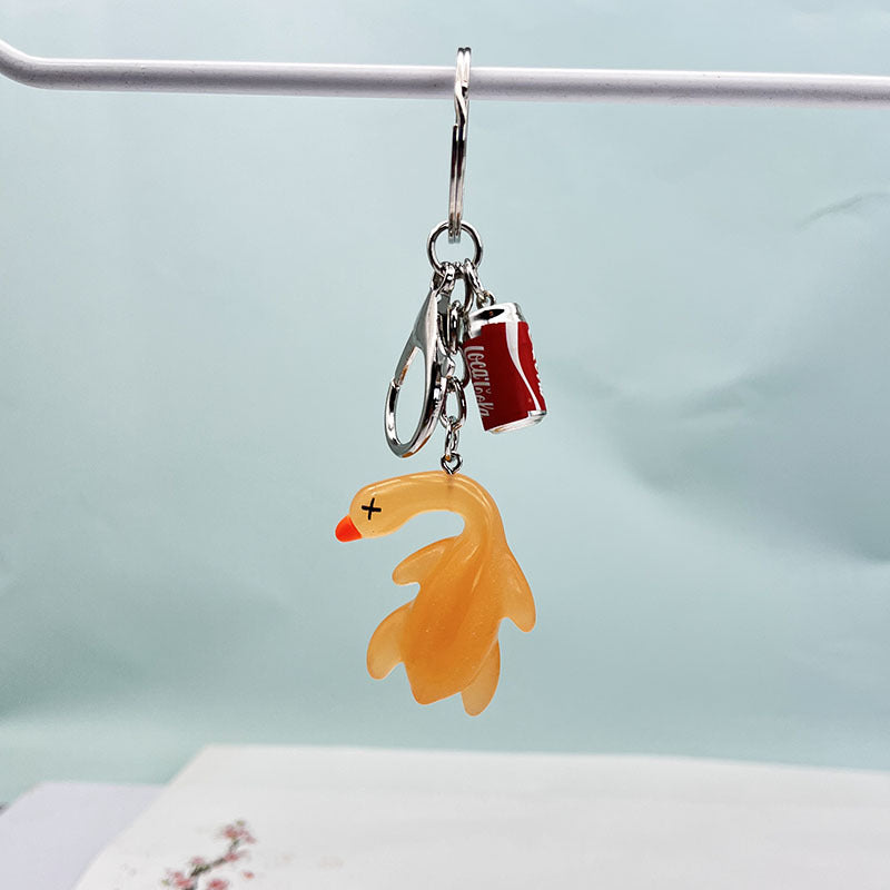 Wholesale Color-changing barbecue duck resin keychain