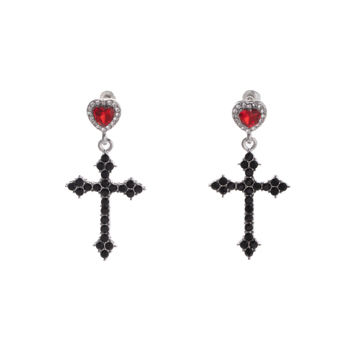 Wholesale Heart Diamond Cross Earrings